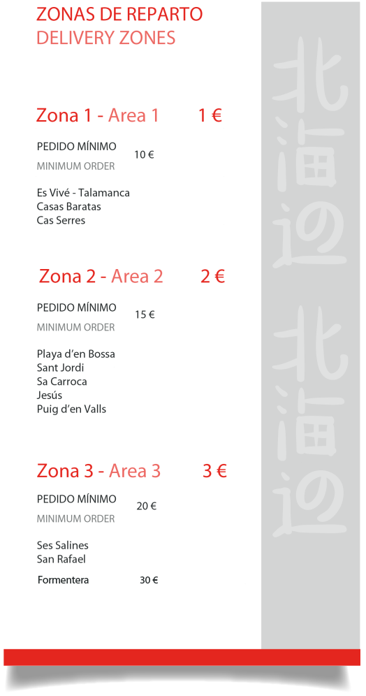 Ibiza delivery zones